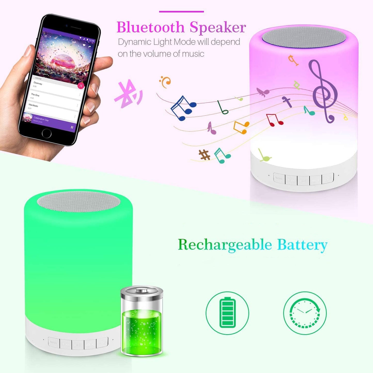 Wireless Night Light LED Touch Lamp Speaker Bluetooth speaker