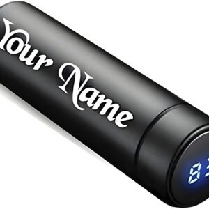 Personalized Stainless Steel Smart Water Bottle with Smart LCD Temperature Touch - 500ML - Red